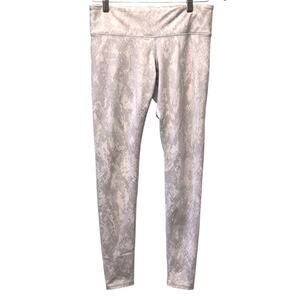 ALO S Leggings White Silver Animal Print Patterned Full Length